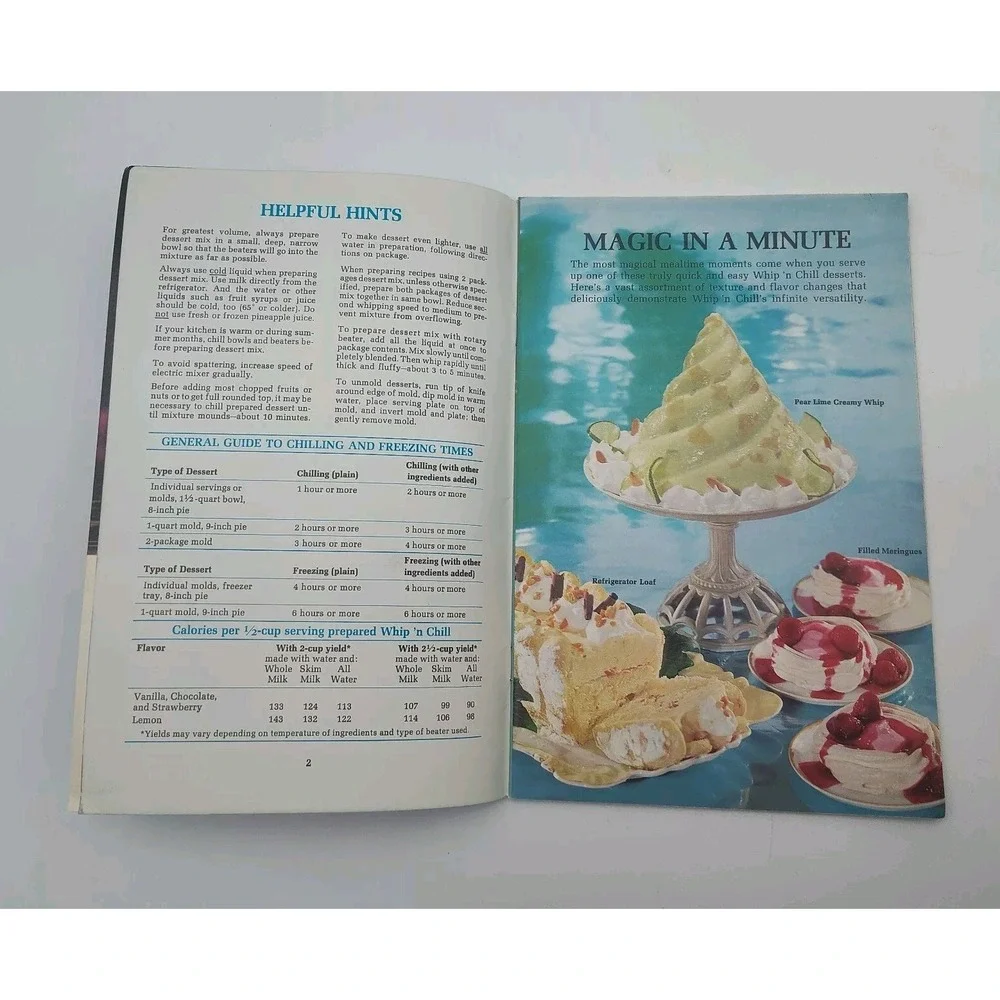 1965‎ RECIPE BOOK Whip'N Chill Magical Desserts UNIQUE SEE B38.1GA0000